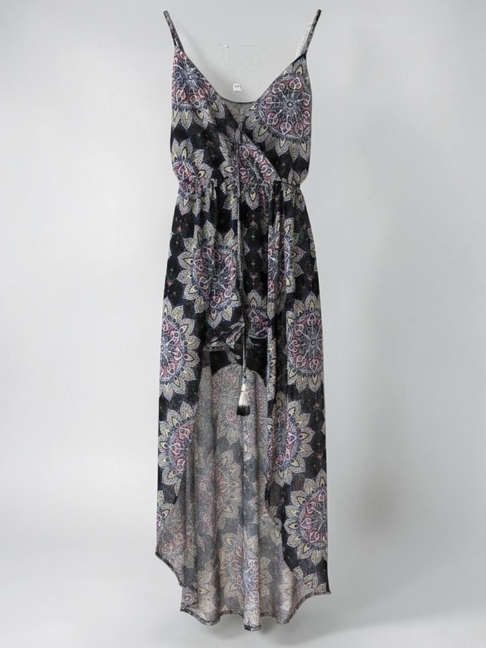 Lily Rose Boho High-Low Romper XS Black Paisley Festival Outfit